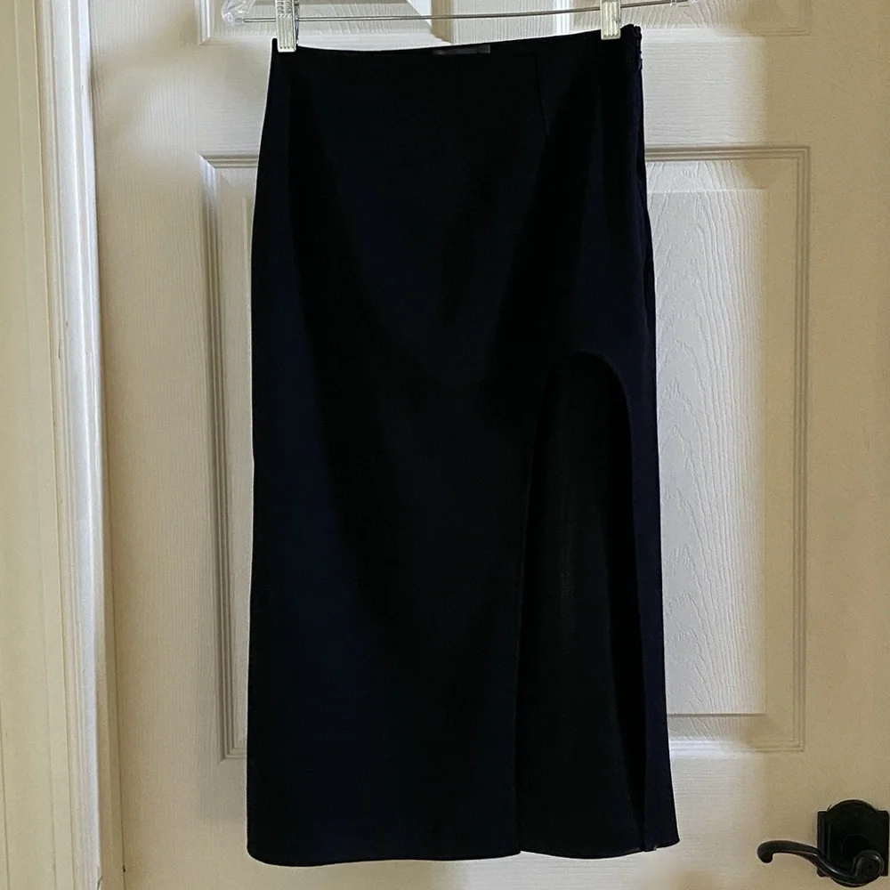 Mugler Black Wool Cut-Out skirt Size FR40